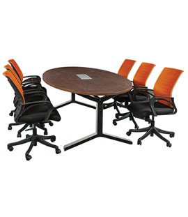 Oval Shape Conference Table with Metal Legs