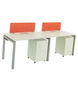 Linear Single side workstation for 2 persons with modular pedestal units