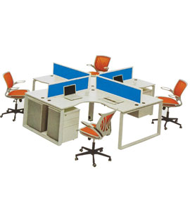 4 person free standing sharing base workstation