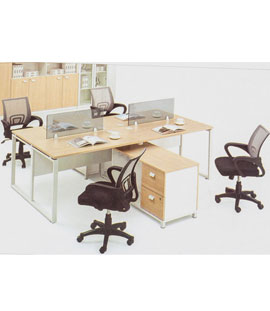 Back to back free standing workstation with Long Storage unit